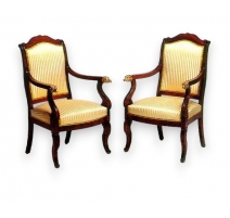 Paire de fauteuils Empire en acajou