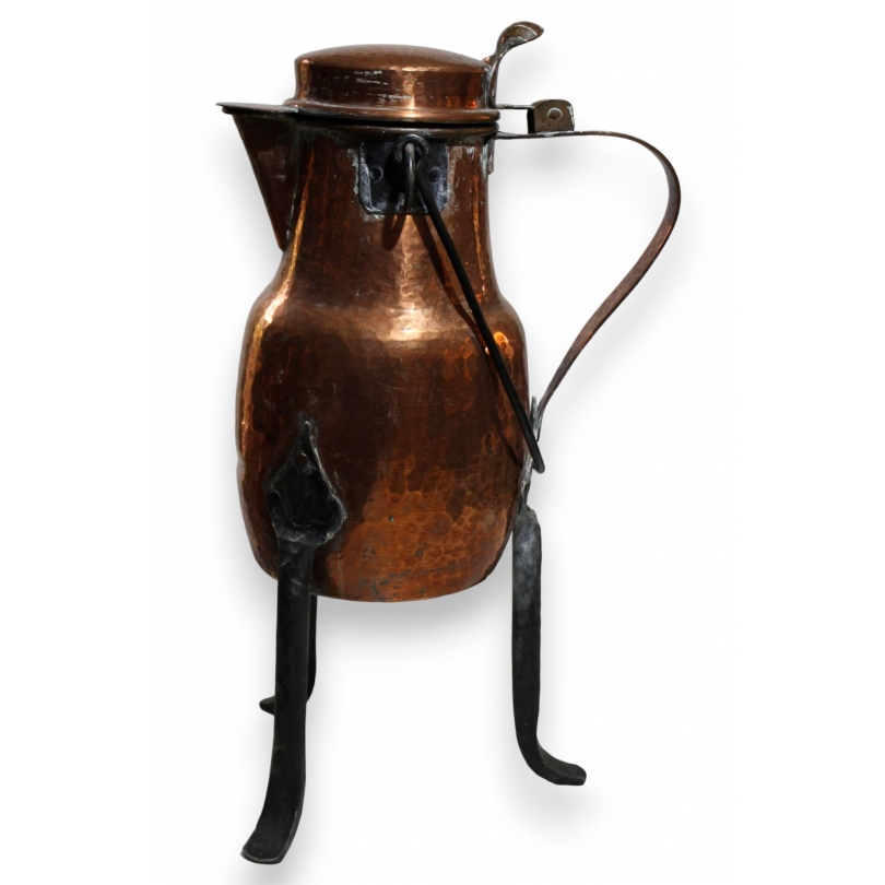 Large copper and wrought-iron coquemard at  Moinat SA  - Antiques and home décor