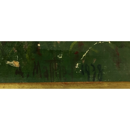 Paintings | Painting entitled ‘Tree-lined Path’ signed A. MATTHEY Moinat SA  – Antiques and home décor
