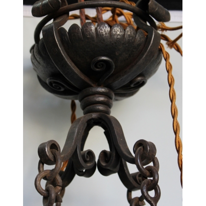 Wrought-iron and bronze chandelier at  Moinat SA  - Antiques and home décor