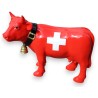 Vache en résine \"Drapeau Suisse\"