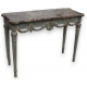 Console style Louis XVI peinte gris dessus marbre