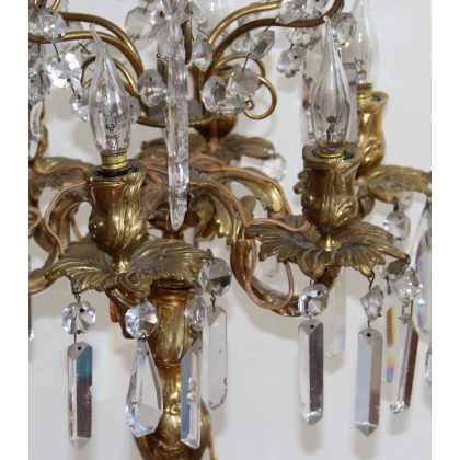 A pair of six-light candelabra in gilded bronze by  Moinat SA  - Antiques and home décor