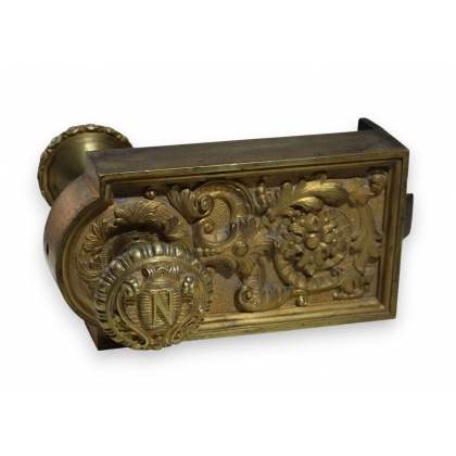 Serrure en bronze \"N\" de Napoléon