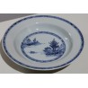 Assiette creuse en porcelaine bleu blanc