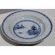 Assiette creuse en porcelaine bleu blanc