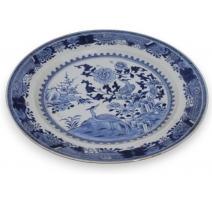 Assiette en porcelaine bleu blanc