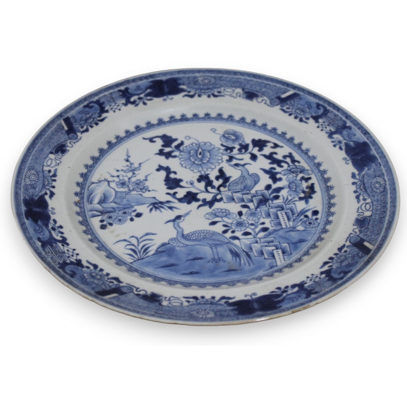 Assiette en porcelaine bleu blanc