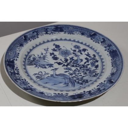 Assiette en porcelaine bleu blanc