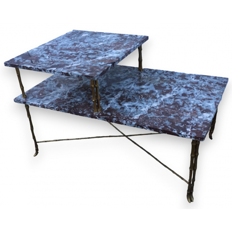  Table basse à 2 plateaux en marbre par BAGUÈS sur  Moinat SA  - Antiquités décoration