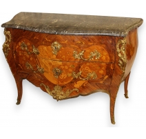 Commode Louis XV galbée à 2 tiroirs