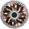Plateau rond en marqueterie de marbre