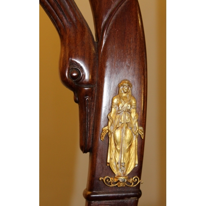 Empire-style mahogany easel with swan-neck legs at  Moinat SA  - Antiques and home décor