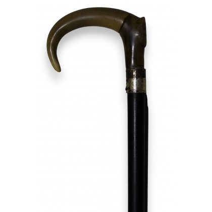 Horn walking stick with silver ferrule at  Moinat SA  - Antiques and home décor