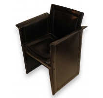 Fauteuil cuir noir Solaria de ARRBEN