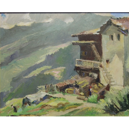 Paintings | Oil on panel, ‘Valais’, signed AF DUPLAIN Moinat SA  – Antiques and home décor