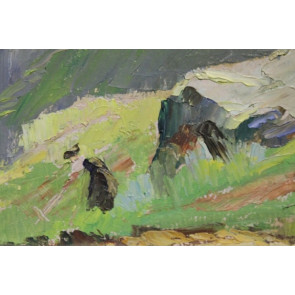 Paintings | Oil on panel, ‘Valais’, signed AF DUPLAIN Moinat SA  – Antiques and home décor
