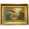 Paintings | Painting entitled ‘La visite’ by GRISON Moinat SA  – Antiques and home décor