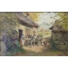 Paintings | Painting entitled ‘La visite’ by GRISON Moinat SA  – Antiques and home décor
