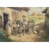 Paintings | Painting entitled ‘La visite’ by GRISON Moinat SA  – Antiques and home décor