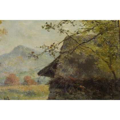 Paintings | Painting entitled ‘La visite’ by GRISON Moinat SA  – Antiques and home décor