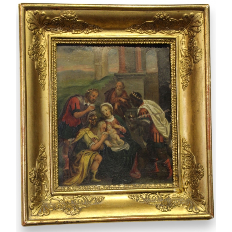 La nativité, ch. 1457. Jaume Ferrer (Espagnol, 1460/70). L'huile, la  tempera et or sur panneau de bois (sapin) ; 187,3 x 139,1 encadrées : x 14  cm (73 3/4 x 54 3/4 x 5 1/2 in.) ; 172,7 x 124,4 sans cadre : (68 x 49 cm  dans Photo Stock - Alamy