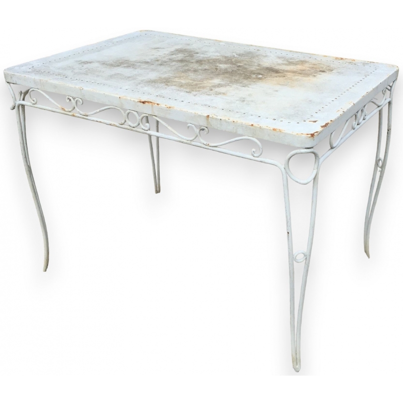  Table en fer forgé rectangulaire, plateau plein sur  Moinat SA  - Antiquités décoration