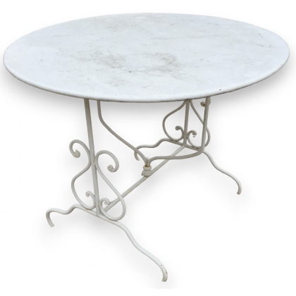  Table ronde en fer forgé pliante sur  Moinat SA  - Antiquités décoration