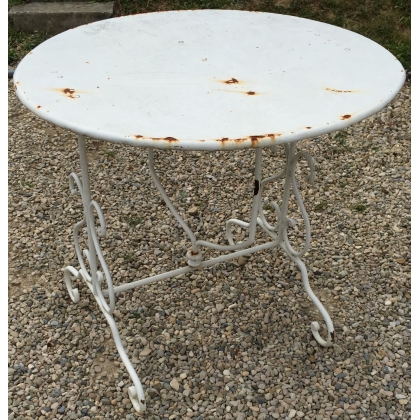  Table ronde en fer forgé pliante sur  Moinat SA  - Antiquités décoration