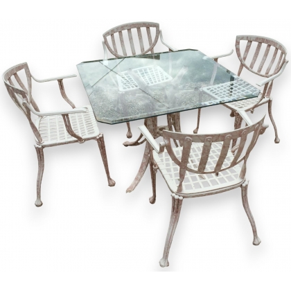  Ensemble de jardin en fonte d'aluminium sur  Moinat SA  - Antiquités décoration