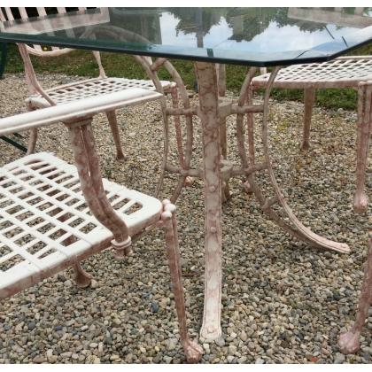  Ensemble de jardin en fonte d'aluminium sur  Moinat SA  - Antiquités décoration