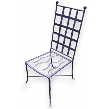  Chaise de jardin en fer forgé noir sur  Moinat SA  - Antiquités décoration