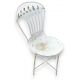 Chaise de jardin en fer forgé blanc