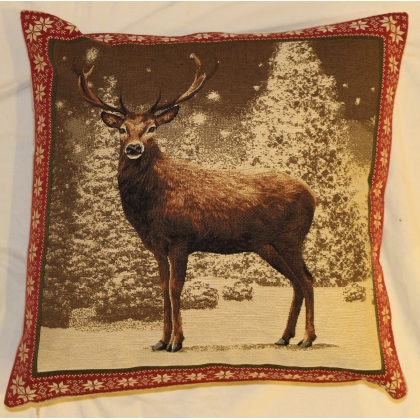'Deer in the Snow' cushion at Moinat SA – Antiques and home décor