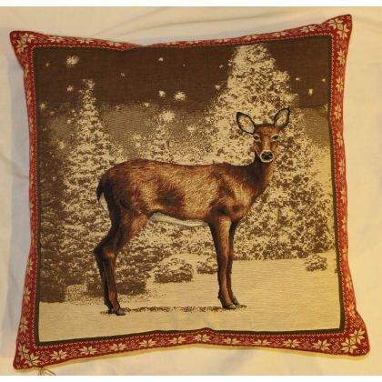 "Deer in the Snow" cushion at Moinat SA – Antiques and home décor