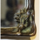 Miroir à cadre en bronze monogrammé HA