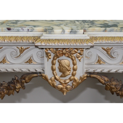 A richly carved Louis XVI-style console table by Moinat SA – Antiques and home décor