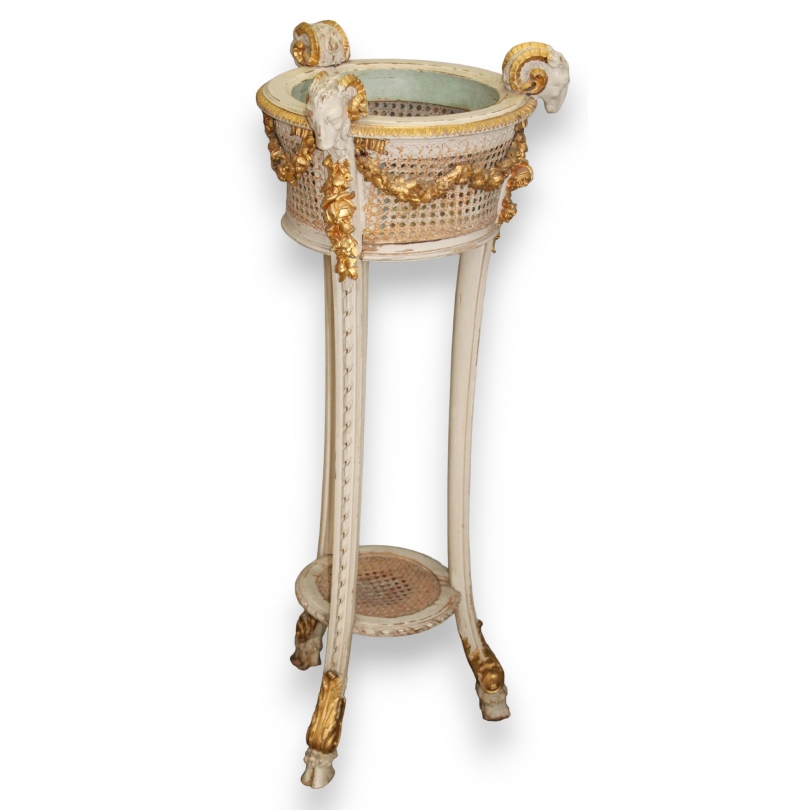 Louis XVI-style bench or window box, carved by Moinat SA – Antiques and home décor