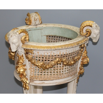 Louis XVI-style bench or window box, carved by Moinat SA – Antiques and home décor