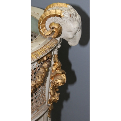 Louis XVI-style bench or window box, carved by Moinat SA – Antiques and home décor