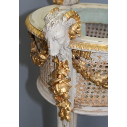 Louis XVI-style bench or window box, carved by Moinat SA – Antiques and home décor