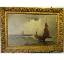 Tableau "Marine" signé E. DOMINIQUE