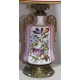 Lampe Louis-Philippe en porcelaine décor fleurs