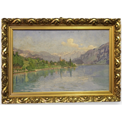 Tableau \"Brienz\" signé J. KEISER