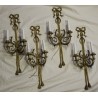 Set of 4 Louis XVI-style wall lights, each with 2 bulbs, by Moinat SA – Antiques and home décor
