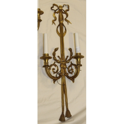 Set of 4 Louis XVI-style wall lights, each with 2 bulbs, by Moinat SA – Antiques and home décor
