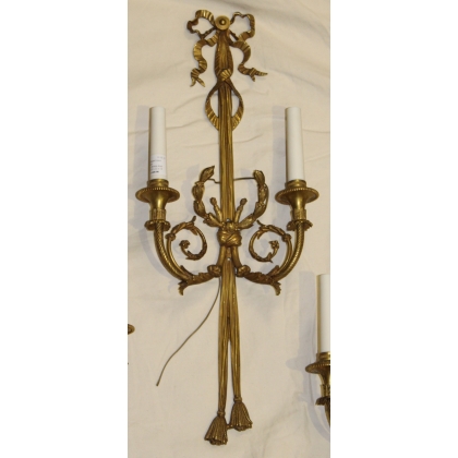 Set of 4 Louis XVI-style wall lights, each with 2 bulbs, by Moinat SA – Antiques and home décor