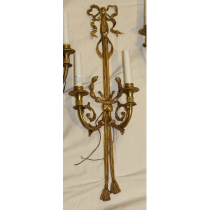 Set of 4 Louis XVI-style wall lights, each with 2 bulbs, by Moinat SA – Antiques and home décor