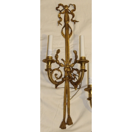 Set of 4 Louis XVI-style wall lights, each with 2 bulbs, by Moinat SA – Antiques and home décor