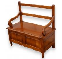 Banc-coffre style Louis XV en merisier